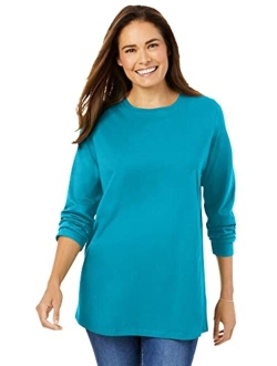 Women's Plus Size Perfect Long-Sleeve Crewneck Tee Shirt