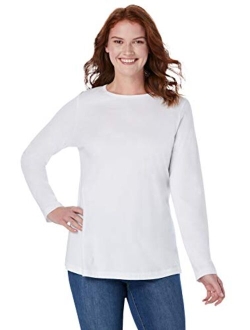 Women's Plus Size Perfect Long-Sleeve Crewneck Tee Shirt