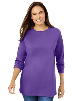 Women's Plus Size Perfect Long-Sleeve Crewneck Tee Shirt