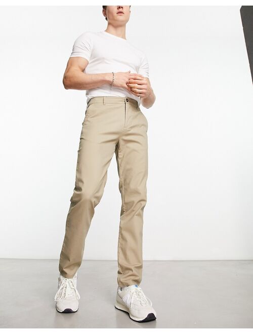 ASOS DESIGN 2-pack slim chinos in beige and khaki