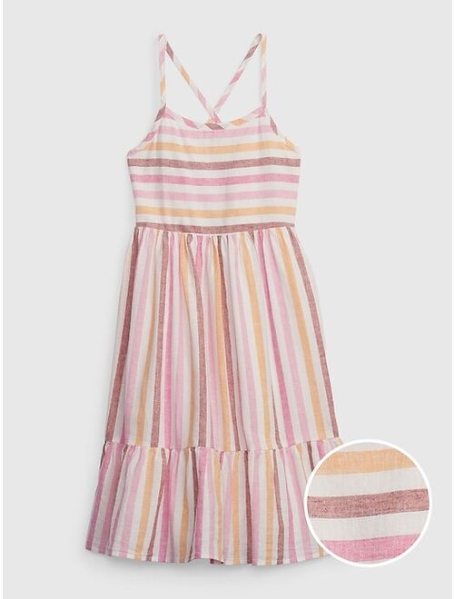 Gap Kids Crinkle Gauze Tiered Midi Dress