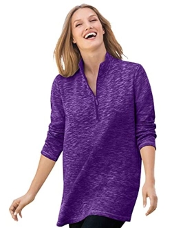 Women's Plus Size French Terry Quarter-Zip Sweatshirt SWEATSHIRT