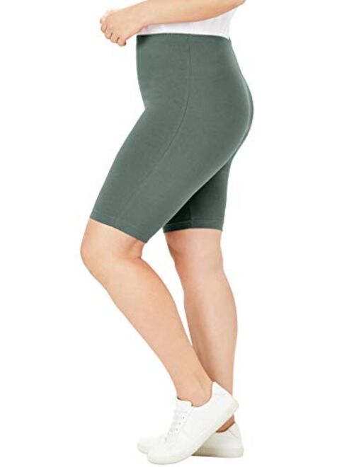 Woman Within Women's Plus Size Stretch Cotton Bike Short