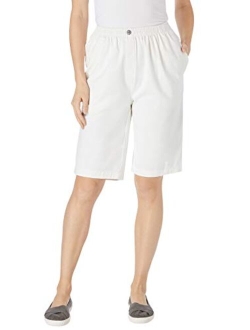 Women's Plus Size Elastic-Waist Cotton Short