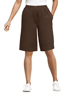 Women's Plus Size Elastic-Waist Cotton Short