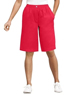 Women's Plus Size Elastic-Waist Cotton Short