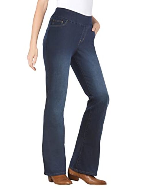 Woman Within Women's Plus Size Flex-Fit Pull-On Bootcut Jean