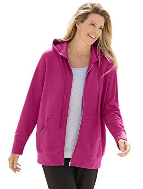 Woman Within Women's Plus Size Better Fleece Zip-Front Hoodie