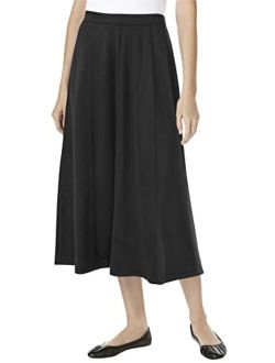 Women's Plus Size Ponte Knit A-Line Skirt