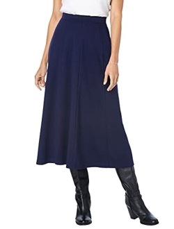 Women's Plus Size Ponte Knit A-Line Skirt