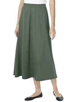 Women's Plus Size Ponte Knit A-Line Skirt