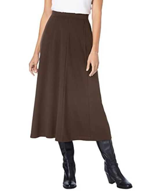 Woman Within Women's Plus Size Ponte Knit A-Line Skirt