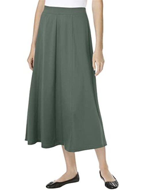 Woman Within Women's Plus Size Ponte Knit A-Line Skirt