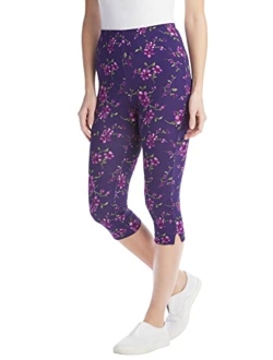 Women's Plus Size Stretch Cotton Printed Capri Legging