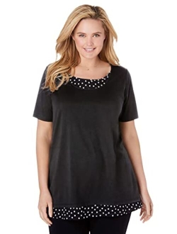 Women's Plus Size Layered-Look Print Tunic