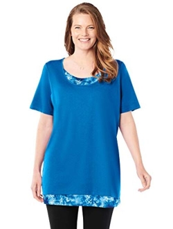 Women's Plus Size Layered-Look Print Tunic