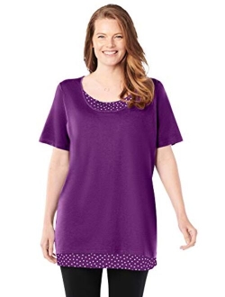 Women's Plus Size Layered-Look Print Tunic