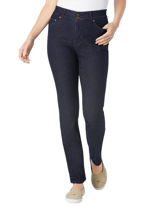 Woman Within Women's Plus Size Straight Leg Tummy Tamer Jean