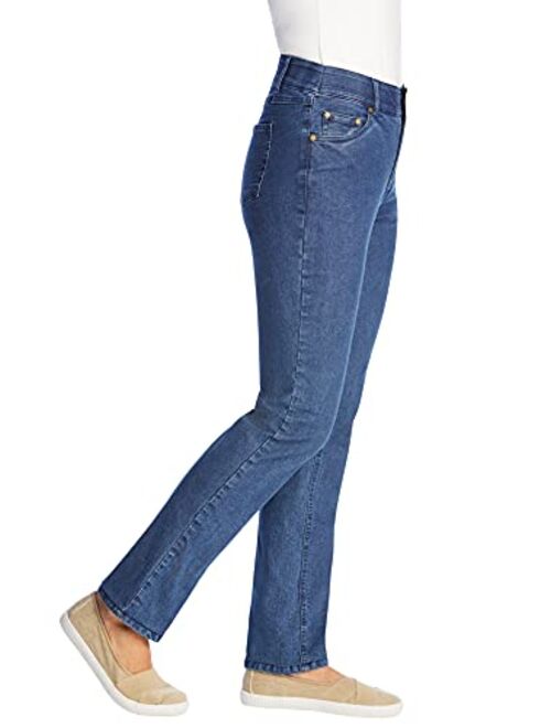 Woman Within Women's Plus Size Straight Leg Tummy Tamer Jean