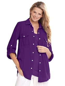 Women's Plus Size Cotton Gauze Bigshirt