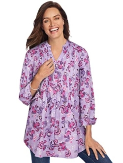 Women's Plus Size Perfect Pintuck Tunic