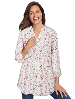 Women's Plus Size Perfect Pintuck Tunic