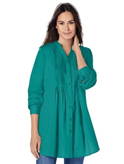 Women's Plus Size Perfect Pintuck Tunic