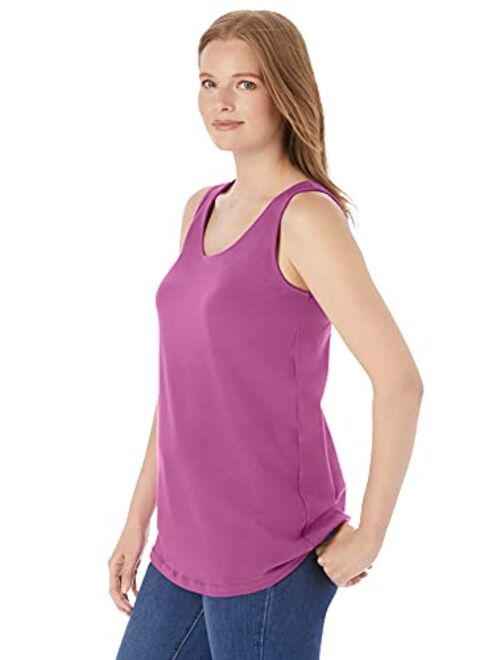 Woman Within Women's Plus Size Scoop Neck Tank Top