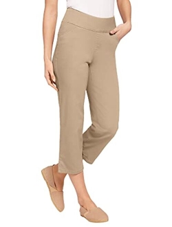 Women's Plus Size Flex-Fit Pull-On Denim Capri Pants