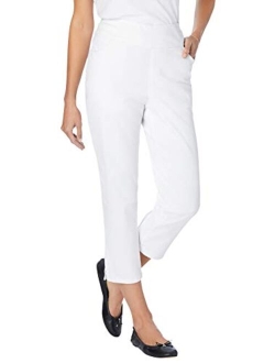 Women's Plus Size Flex-Fit Pull-On Denim Capri Pants