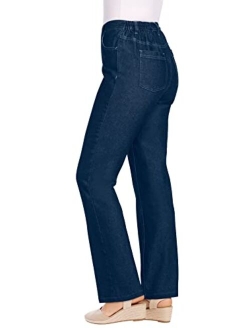 Women's Plus Size Side-Elastic Straight-Leg Perfect Jean