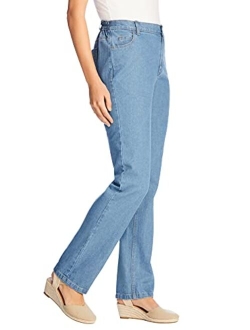 Women's Plus Size Side-Elastic Straight-Leg Perfect Jean