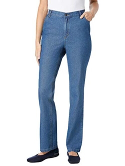 Women's Plus Size Side-Elastic Straight-Leg Perfect Jean