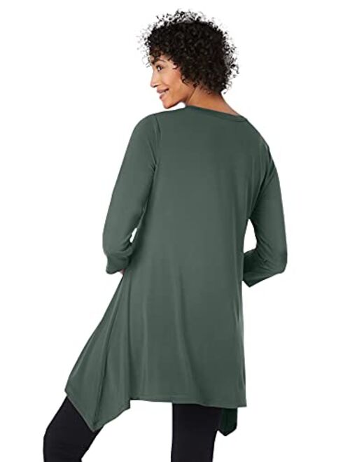 Woman Within Women's Plus Size The Sharkbite Tunic