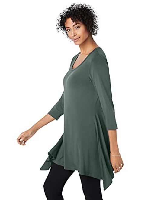 Woman Within Women's Plus Size The Sharkbite Tunic