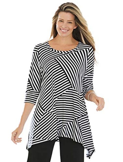 Woman Within Women's Plus Size The Sharkbite Tunic