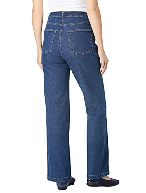 Woman Within Women's Plus Size Wide Leg Stretch Jean