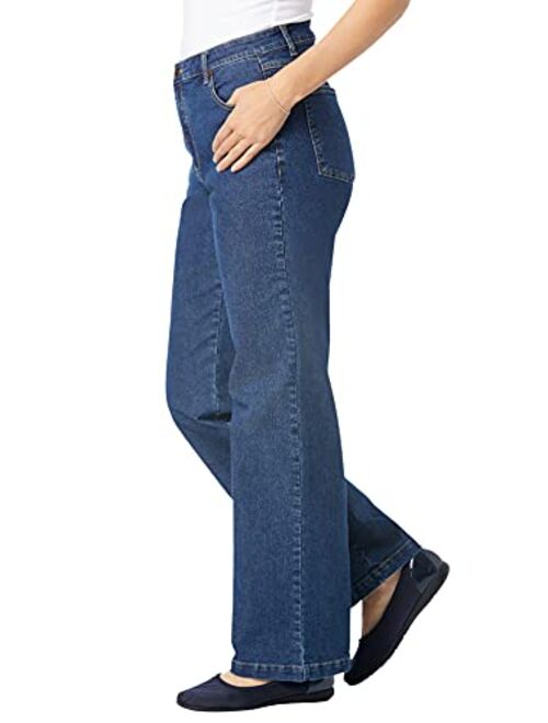 Woman Within Women's Plus Size Wide Leg Stretch Jean