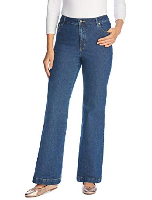 Woman Within Women's Plus Size Wide Leg Stretch Jean