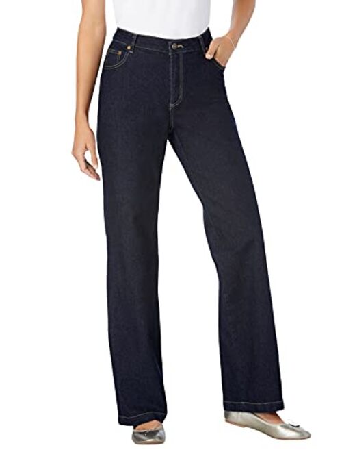 Woman Within Women's Plus Size Wide Leg Stretch Jean