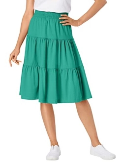 Women's Plus Size Jersey Knit Tiered Skirt