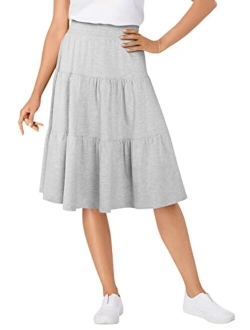 Women's Plus Size Jersey Knit Tiered Skirt