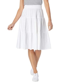 Women's Plus Size Jersey Knit Tiered Skirt