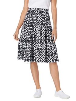 Women's Plus Size Jersey Knit Tiered Skirt