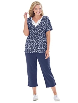 Women's Plus Size 2-Piece Tunic And Capri Set