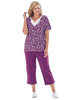 Women's Plus Size 2-Piece Tunic And Capri Set