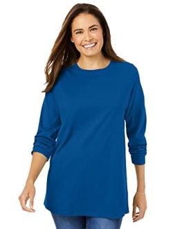 Women's Plus Size Perfect Long-Sleeve V-Neck Tee Shirt