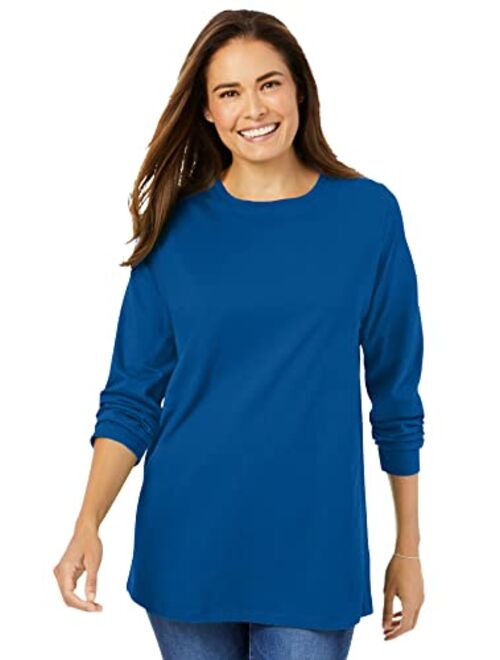 Woman Within Women's Plus Size Perfect Long-Sleeve V-Neck Tee Shirt