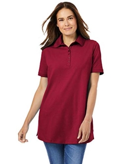 Women's Plus Size Perfect Short-Sleeve Polo Shirt