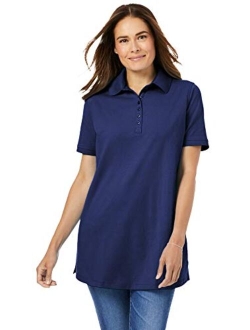 Women's Plus Size Perfect Short-Sleeve Polo Shirt